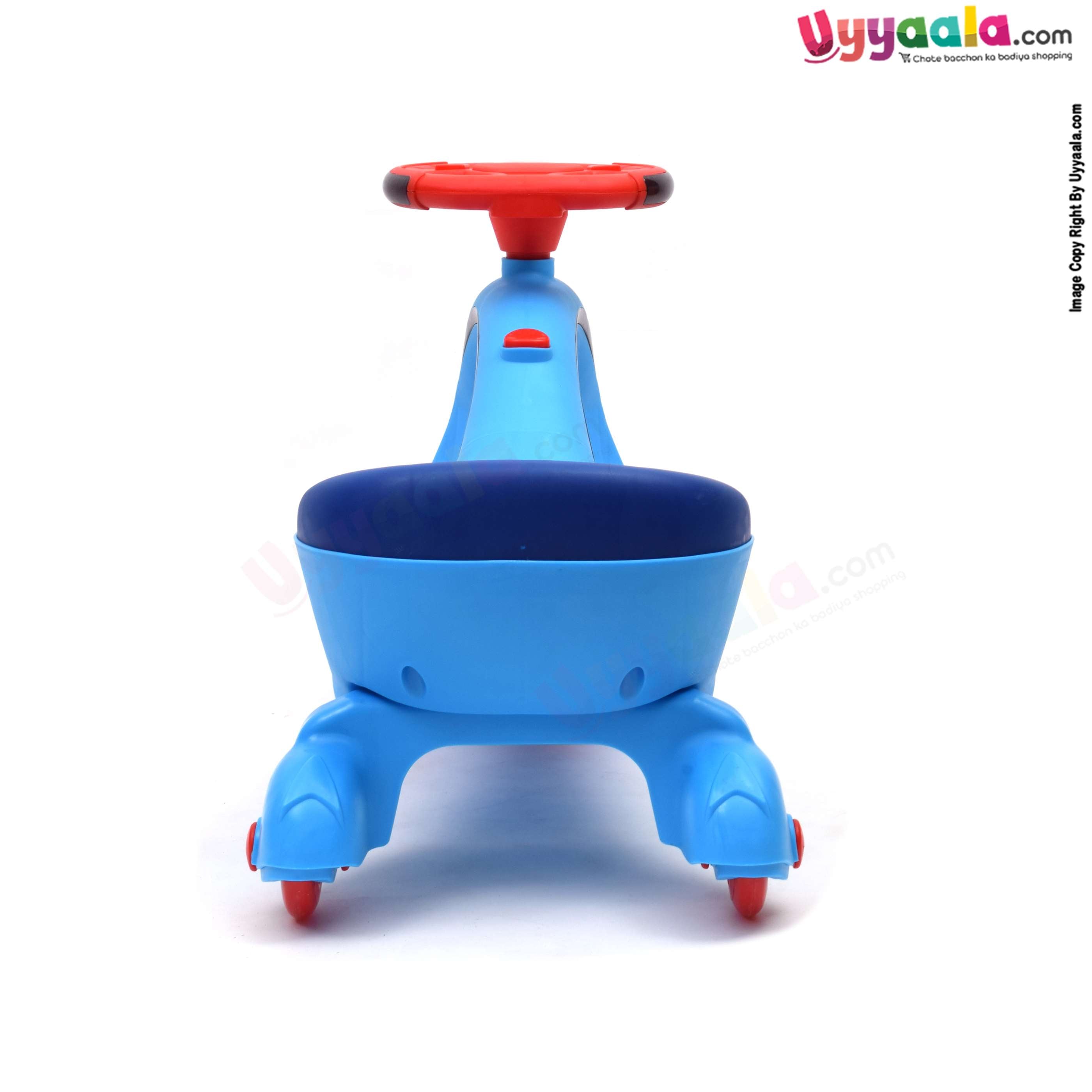 BAYBEE Twister swing car with music & lights for kids - 1+ years, blue