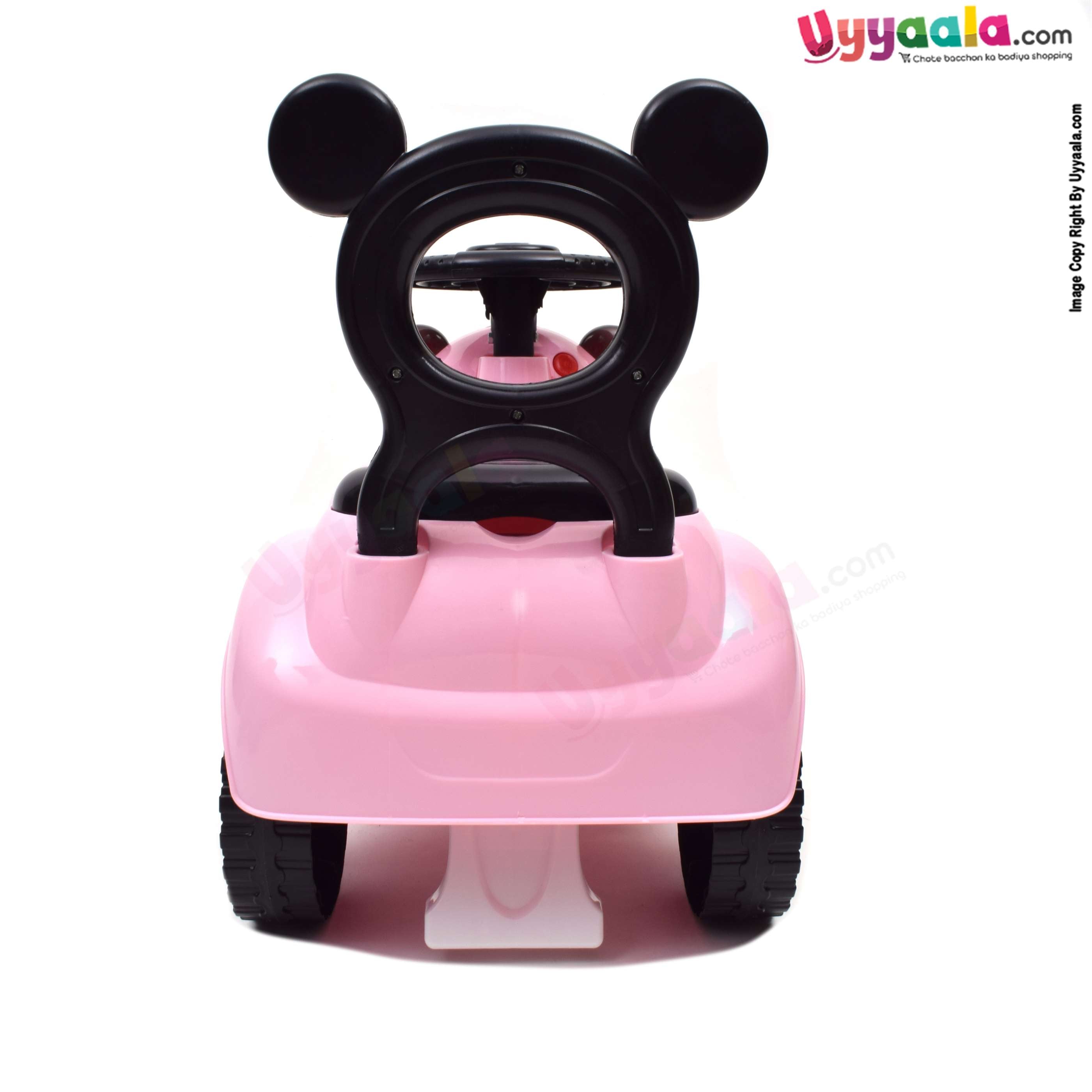 BAYBEE Panda musical ride on push car for kids - 1 + years, pink