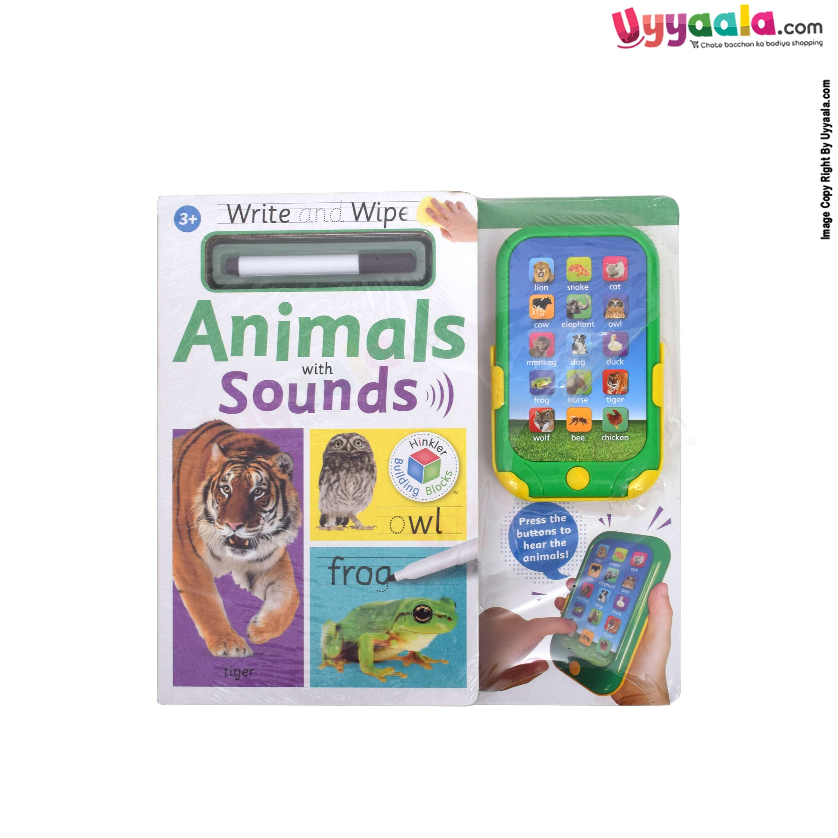 HINKLER Write and wipe - animals with sounds, 3 + years