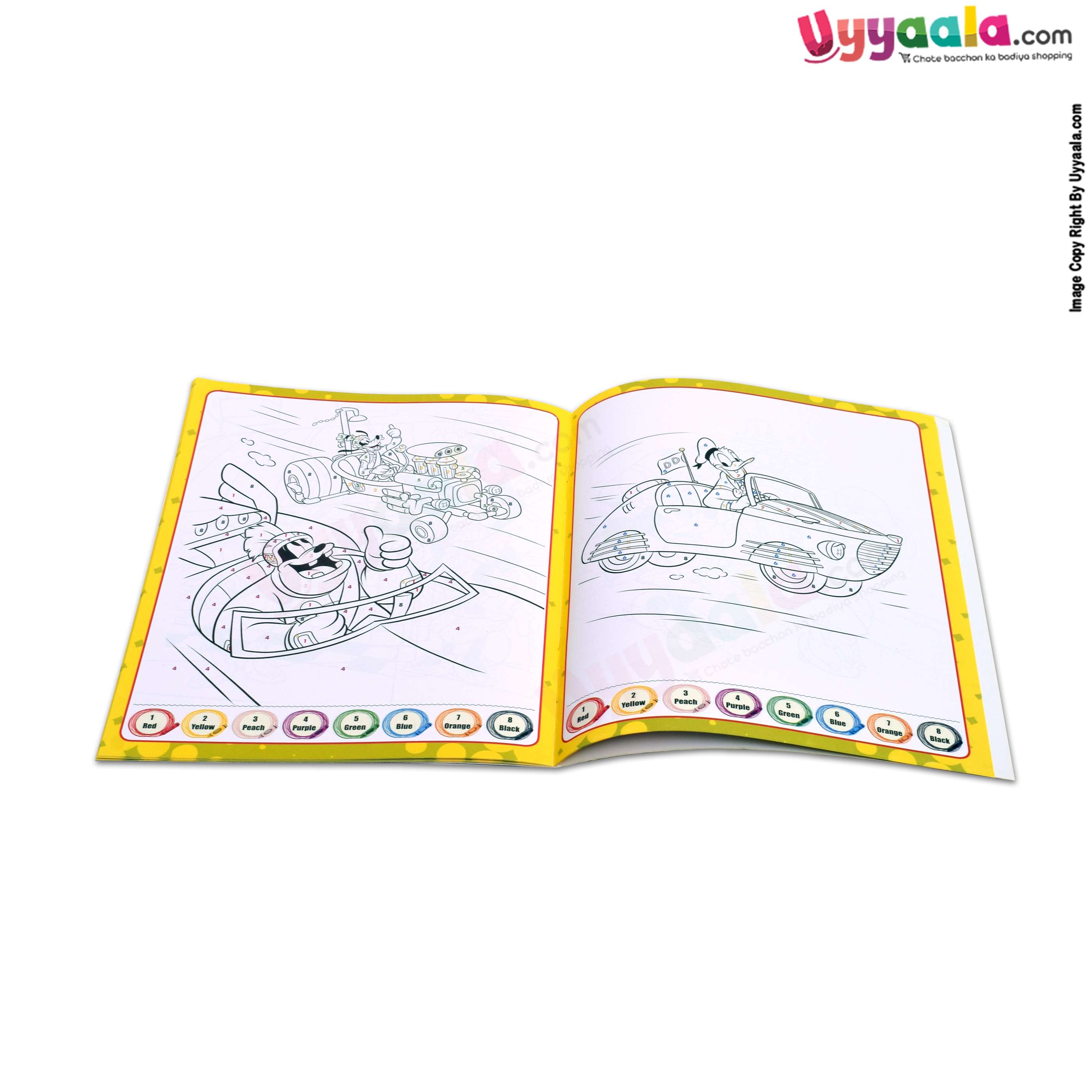 Disney junior mickey mouse roadster racers - color by number, 4 + years