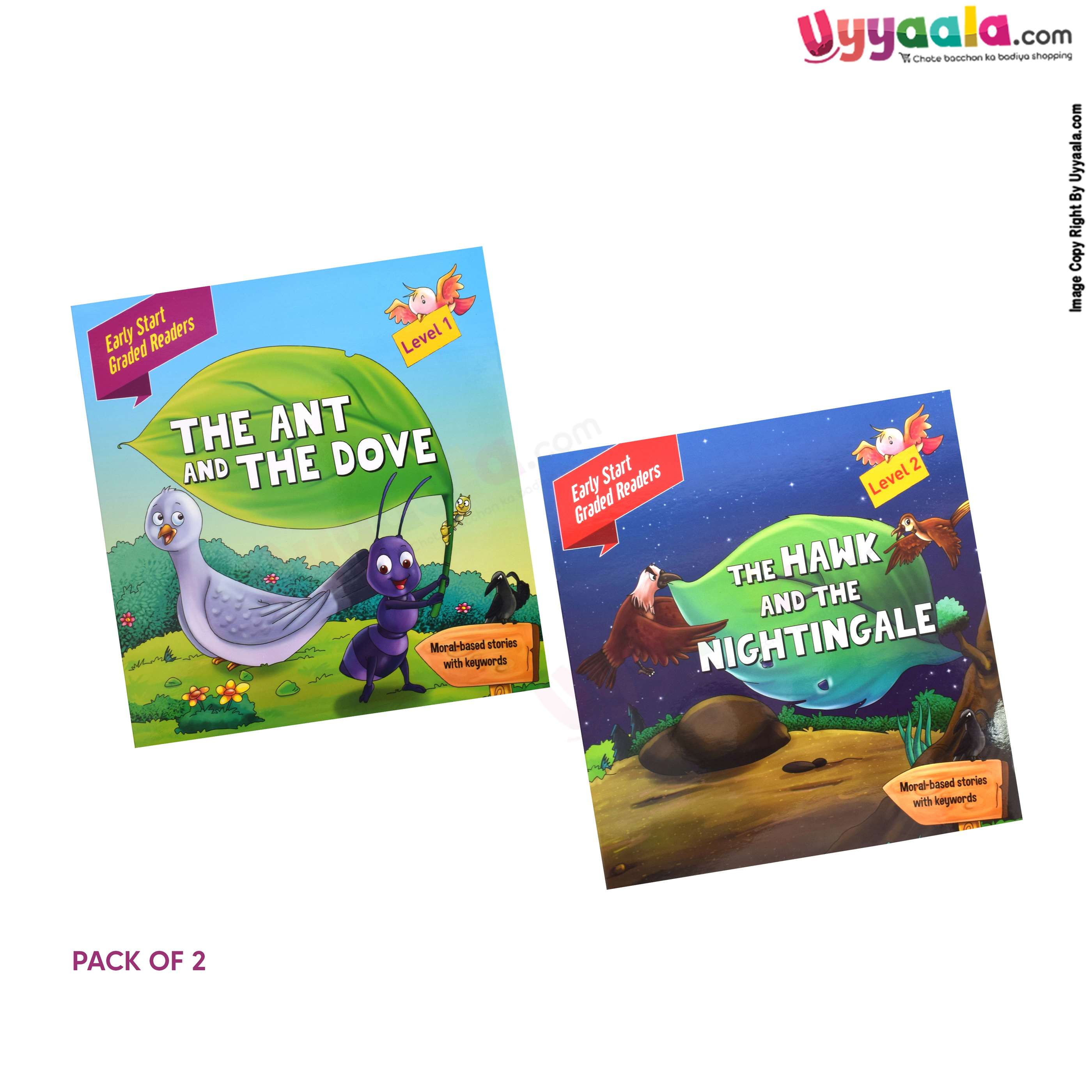 Early start graded readers - the ant and the dove& the hawk and the nightiangle - pack of 2 - 2 volumes (2 - 5 years)