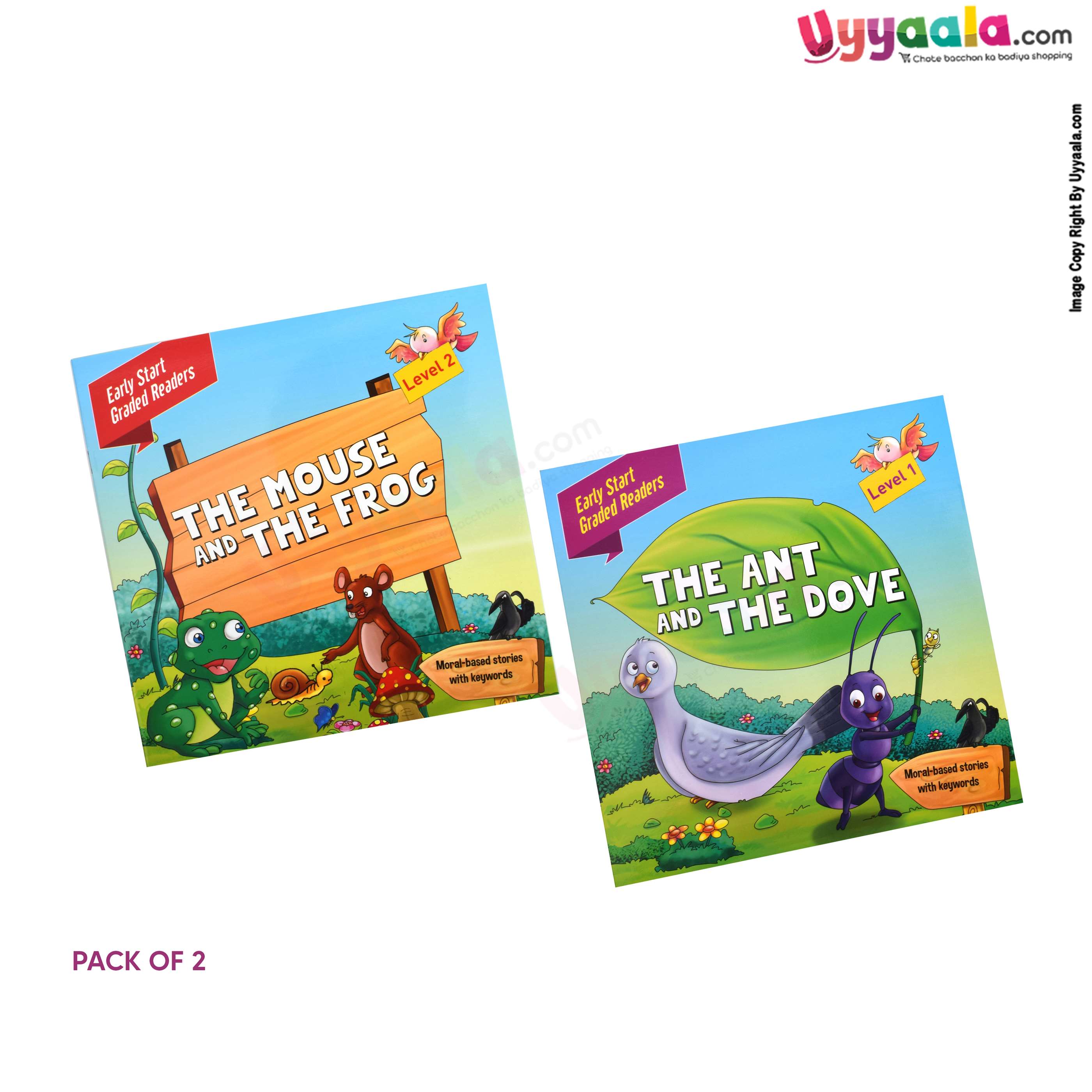 Early start graded readers - the ant and the dove & the mouse and the frog - pack of 2 - 2 volumes (2 - 5 years)