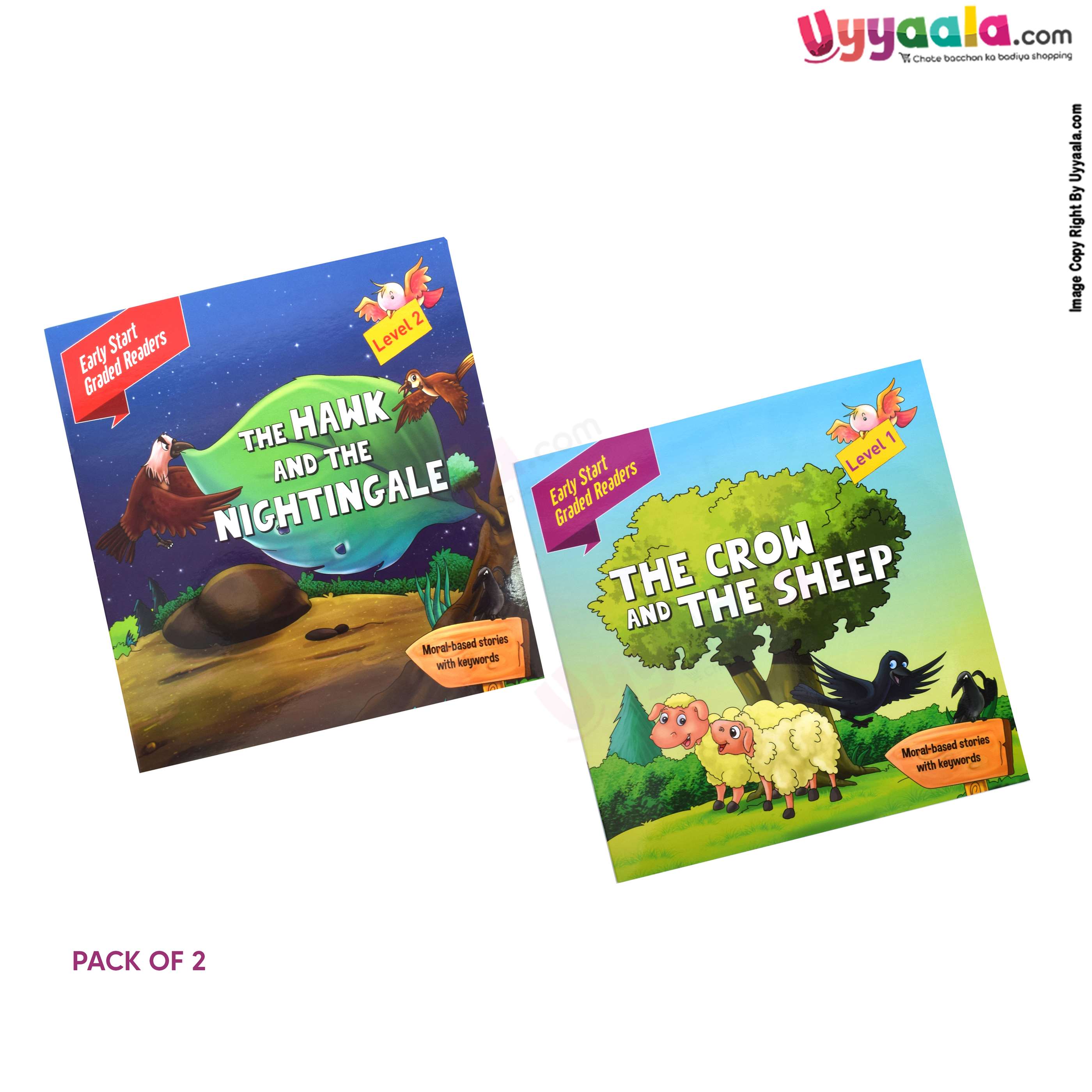Early start graded readers - the crow and the sheep & the hawk and the nightingale - pack of 2 - 2 volumes (2 - 5 years)