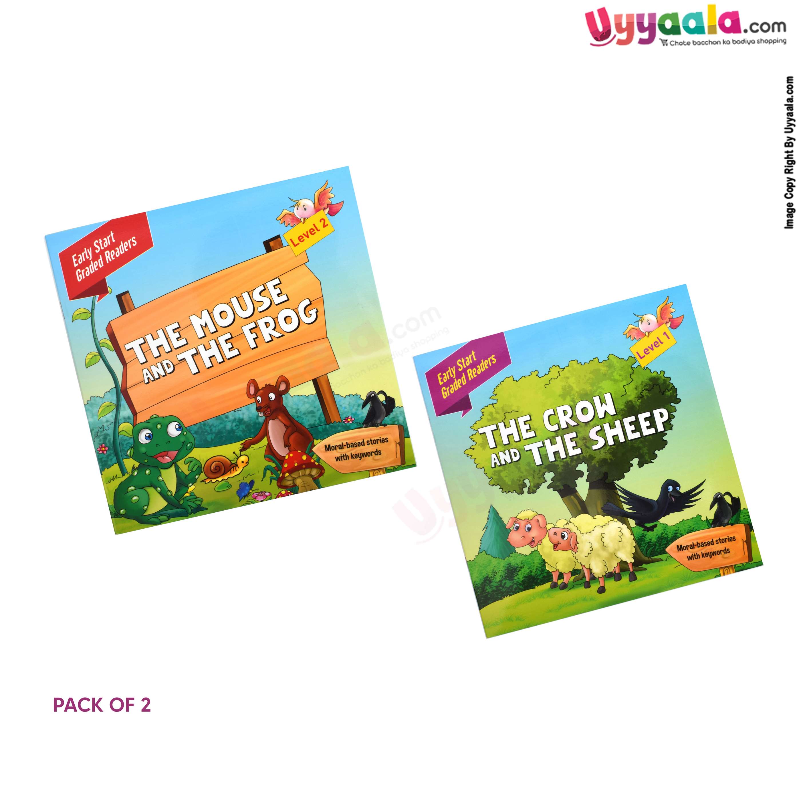 Early start graded readers - the crow and the sheep & the mouse and the frog - pack of 2 - 2 volumes (2 - 5 years)