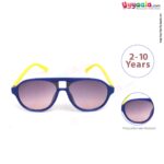 Trendy aviator cat-eye tinted goggles for kids - navy blue & yellow, 2 - 12 years