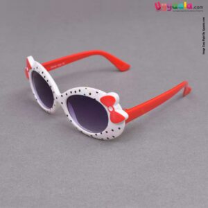Stylish cat eye shaped tinted sunglasses for kids - white & red