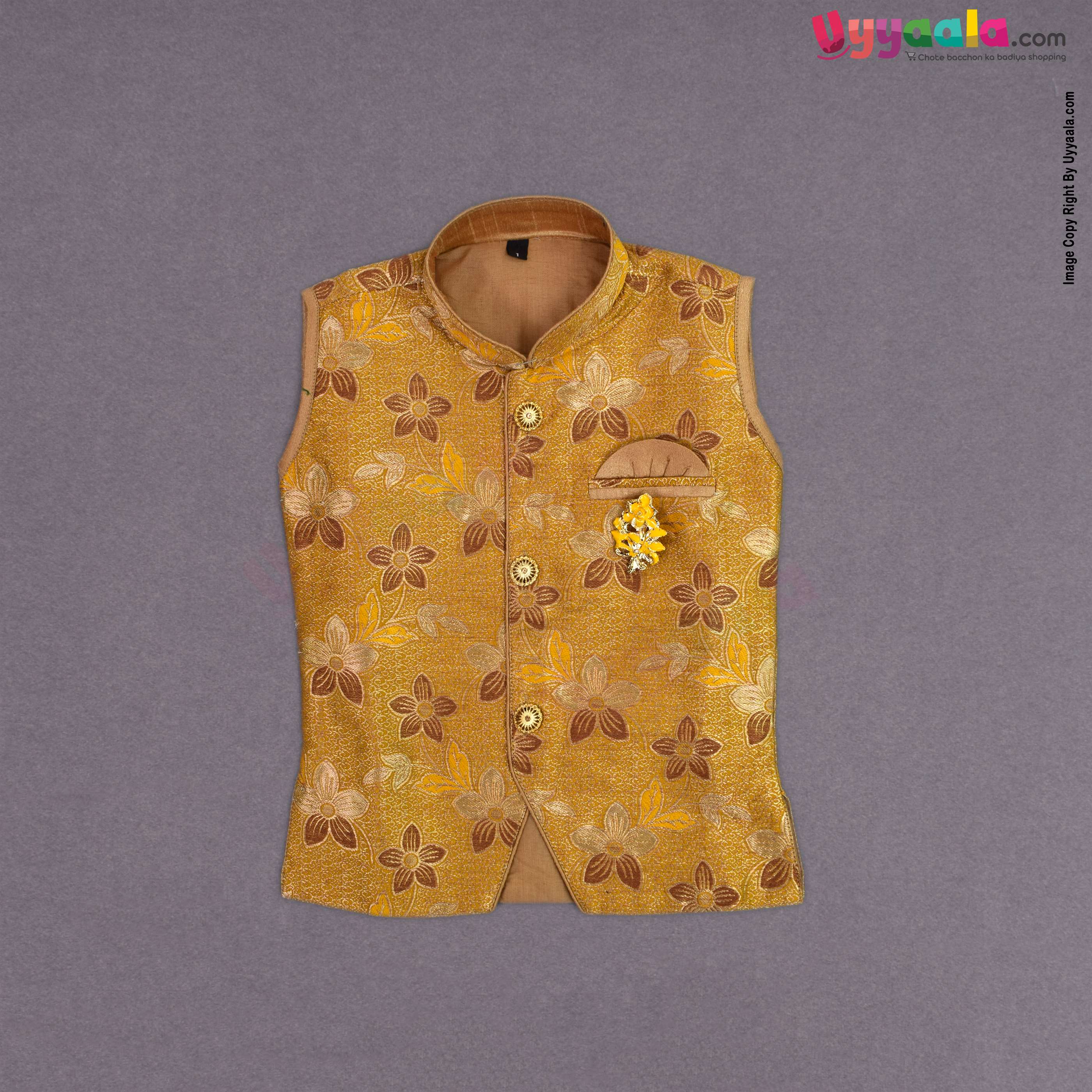 KUTE KIDS Ethnic wear full sleevess printed kurta & dothi set, poly-blend cotton for baby boys (12 - 18 m)