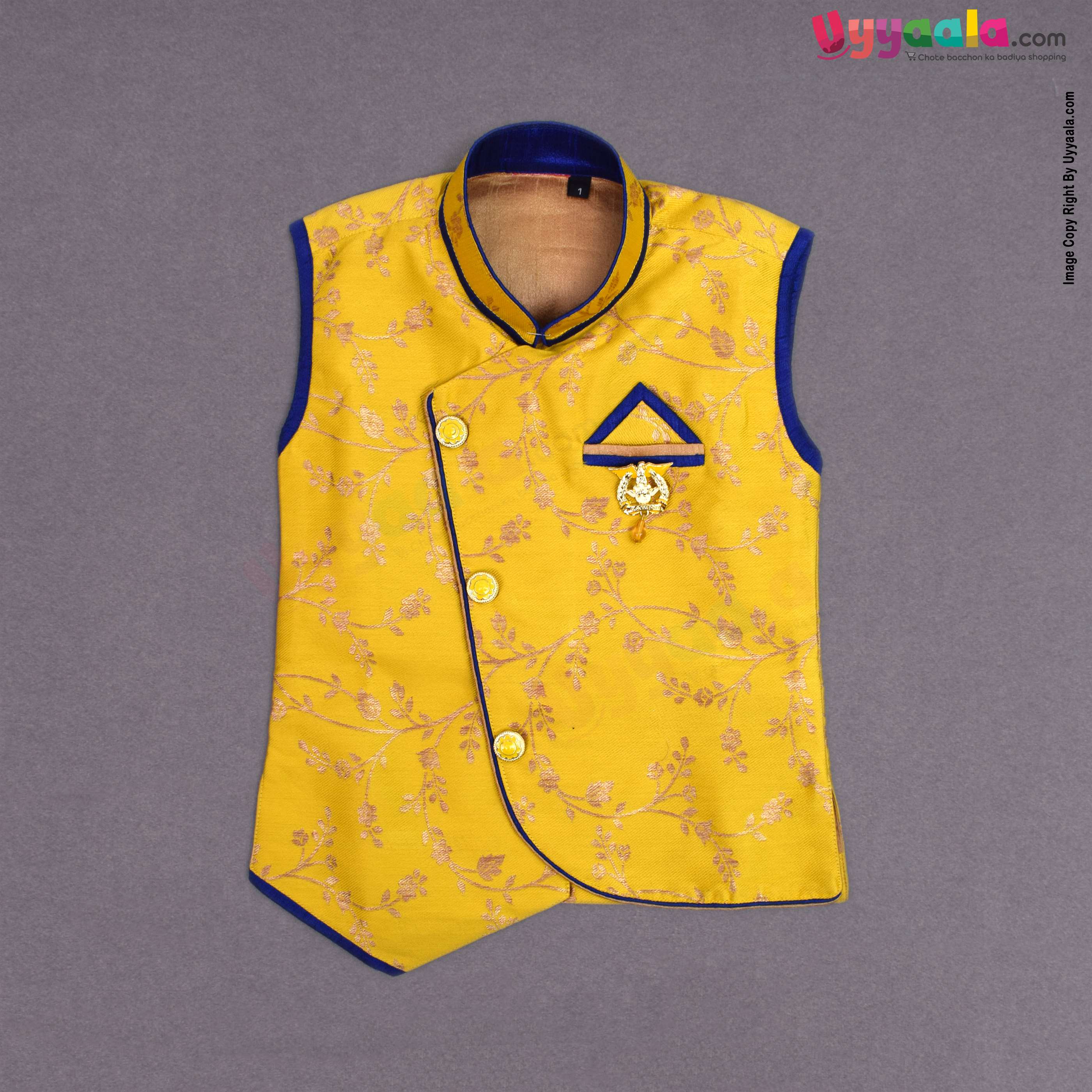 KUTE KIDS Ethnic wear sleeveless printed kurta & dothi set, poly-blend cotton for baby boys