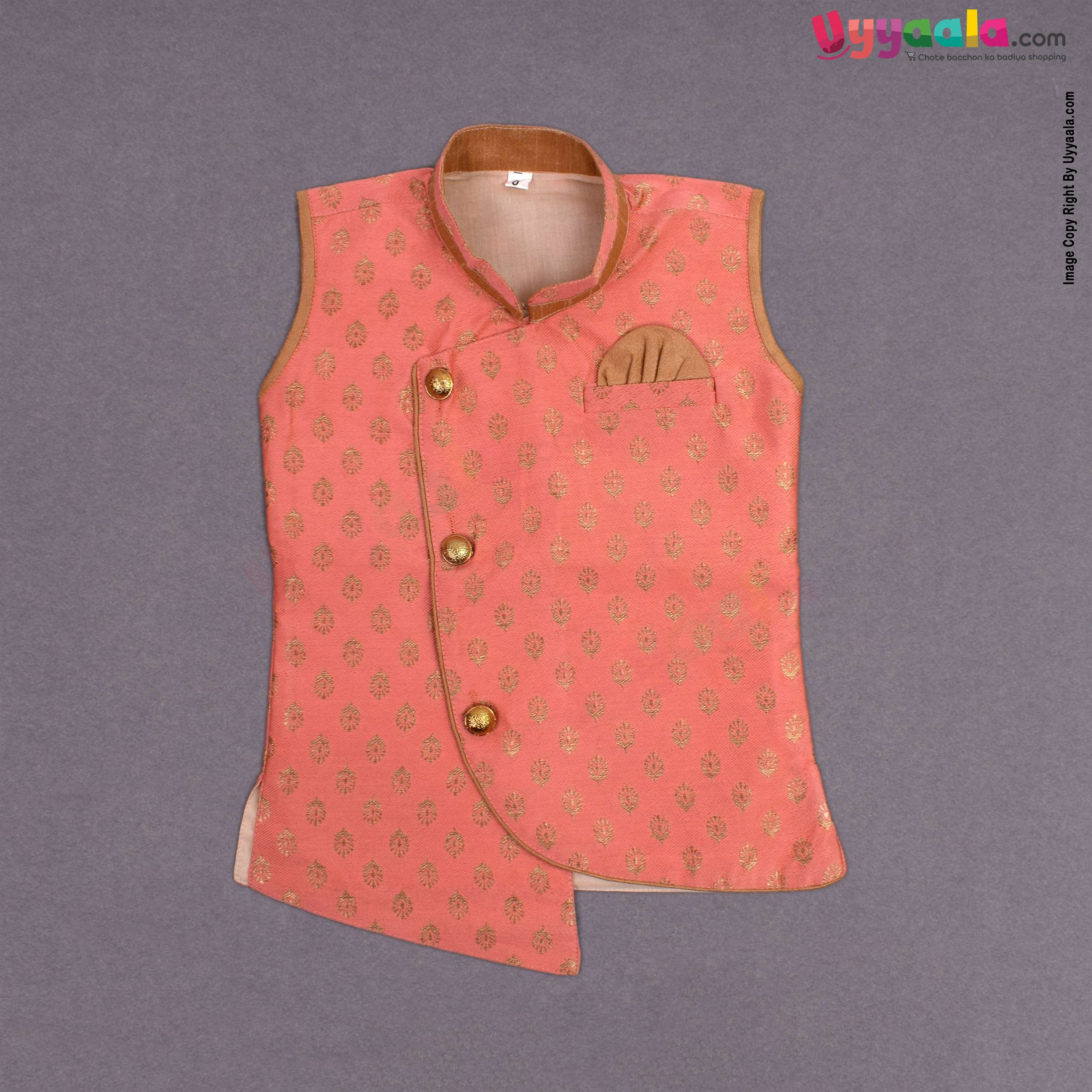KUTE KIDS Ethnic wear sleeveless printed kurta & dothi set, poly-blend cotton for baby boys