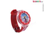Frozen analog watch with led lightings for kids - red strap with frozen print