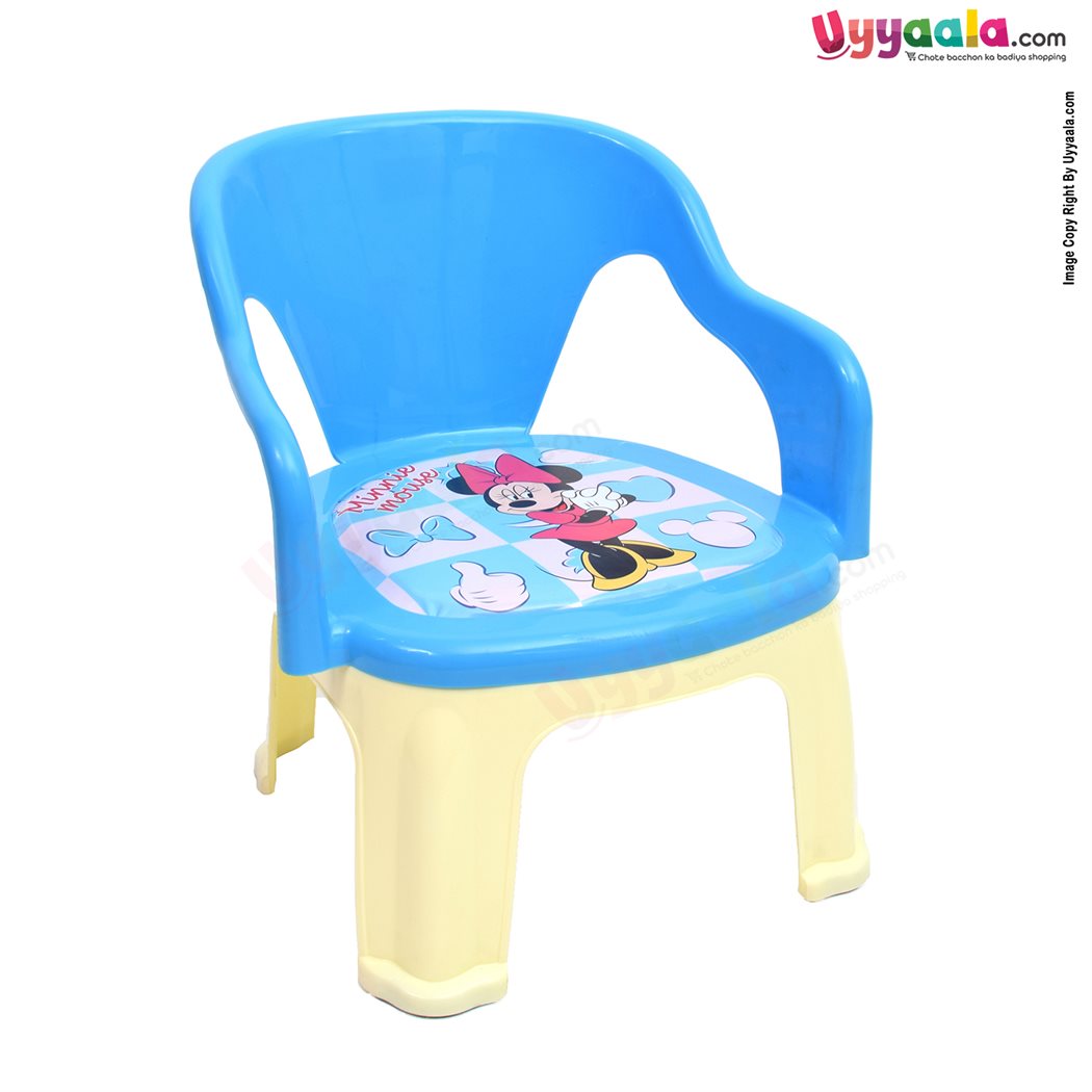 Light weight soft cushion chu chu chair for babies & kids, minnie mouse print - 6 + months, blue