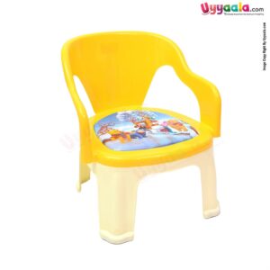 Light weight soft cushion chu chu chair for babies & kids, cartoon print - 6 + months, yellow