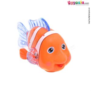 Clown fish multifunctional electrical toy with dazzle lights, music & universal rotation for kids - 3 + years