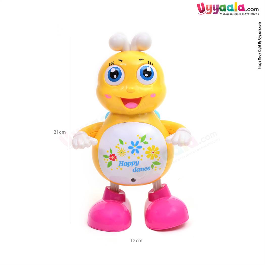 MKL Dancing honey bee battery operated toy with flapping wings, music & lights for kids