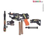 Battery operated machine gun with triggering sound effect