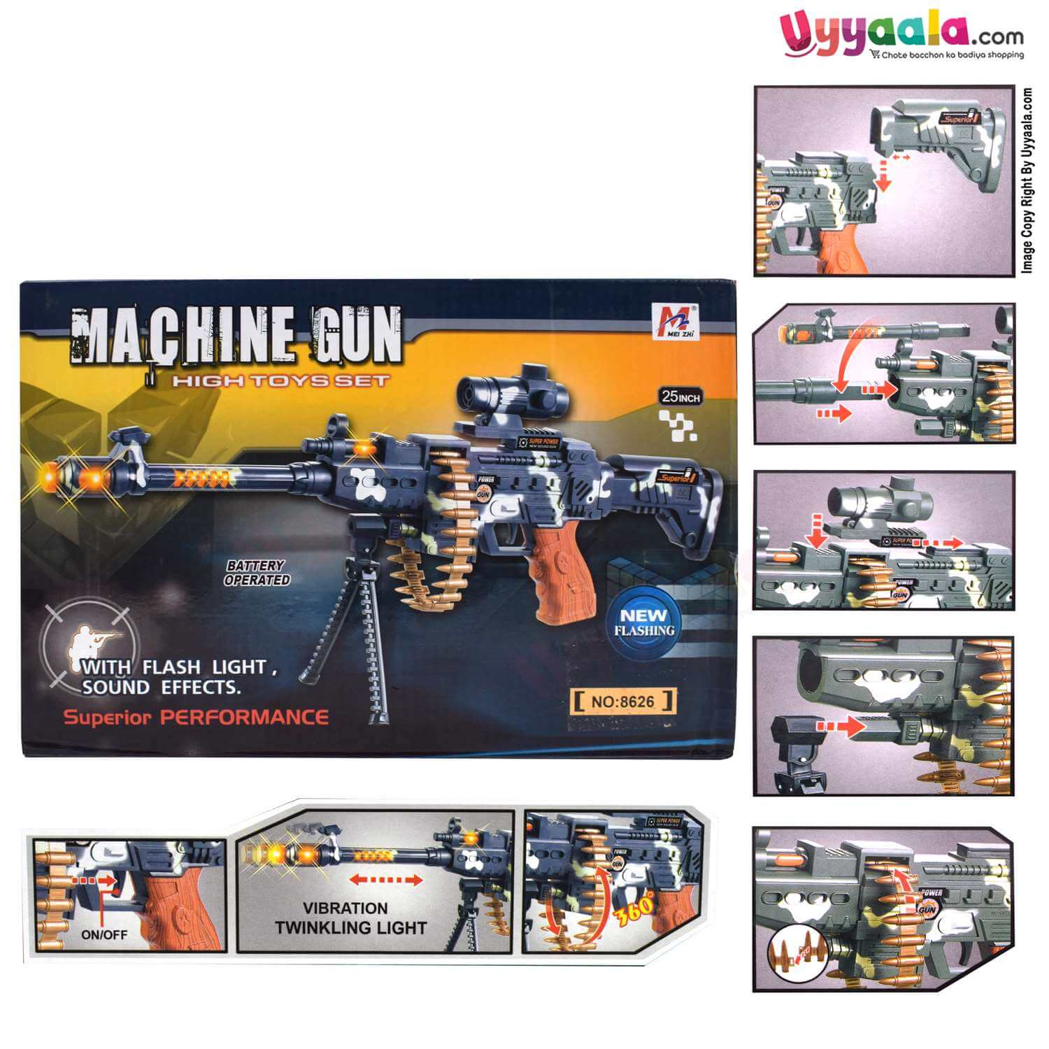 25 inch battery operated machine gun for kids