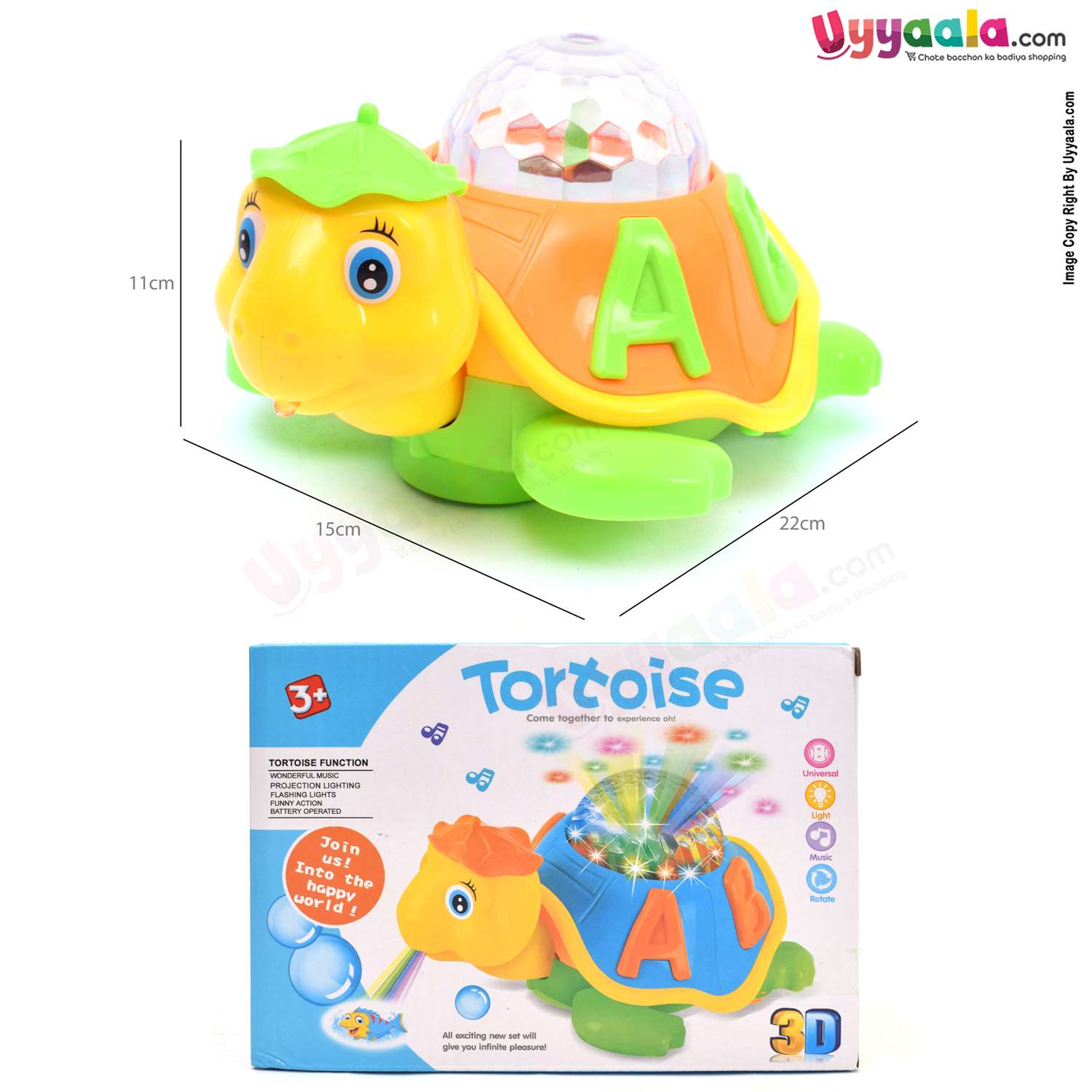 Dancing tortoise battery operated toy with flash lights