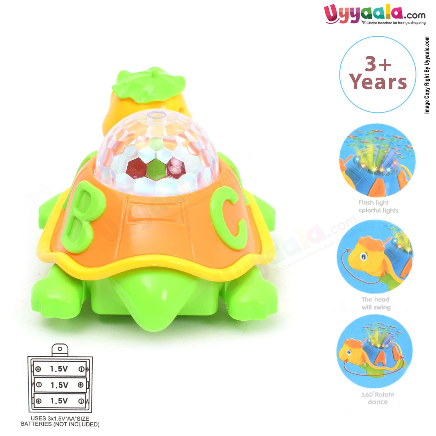 Musical battery operated dancing tortoise for kids