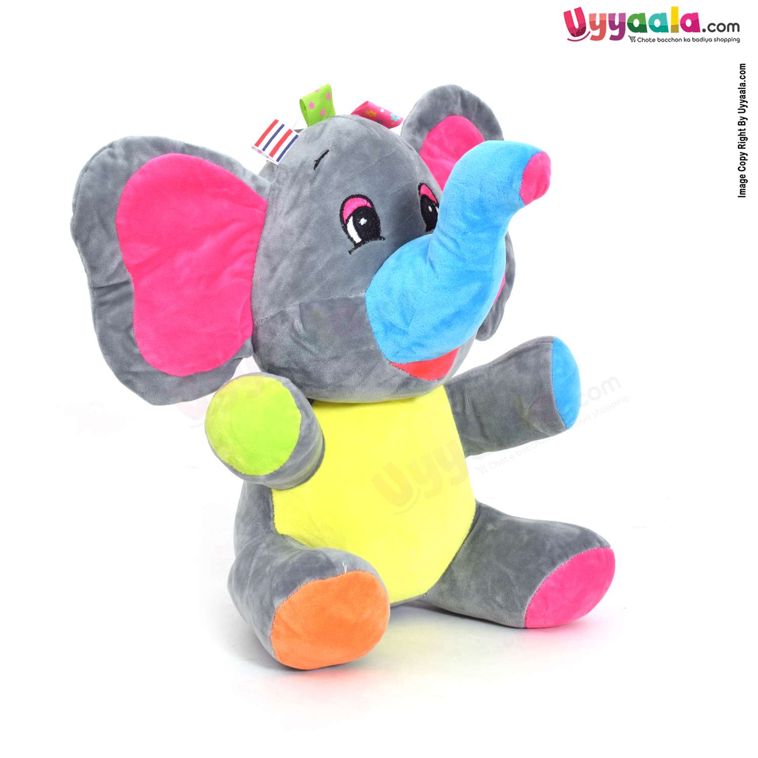 Plush fabric sitting elephant soft toy