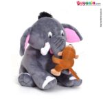 Plush fabric monkey with elephant soft toy
