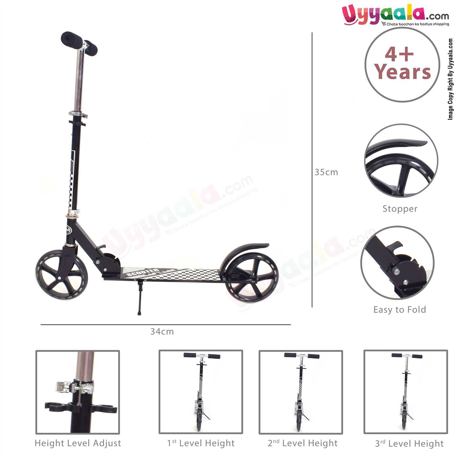 kids skating scooter with height adjustment