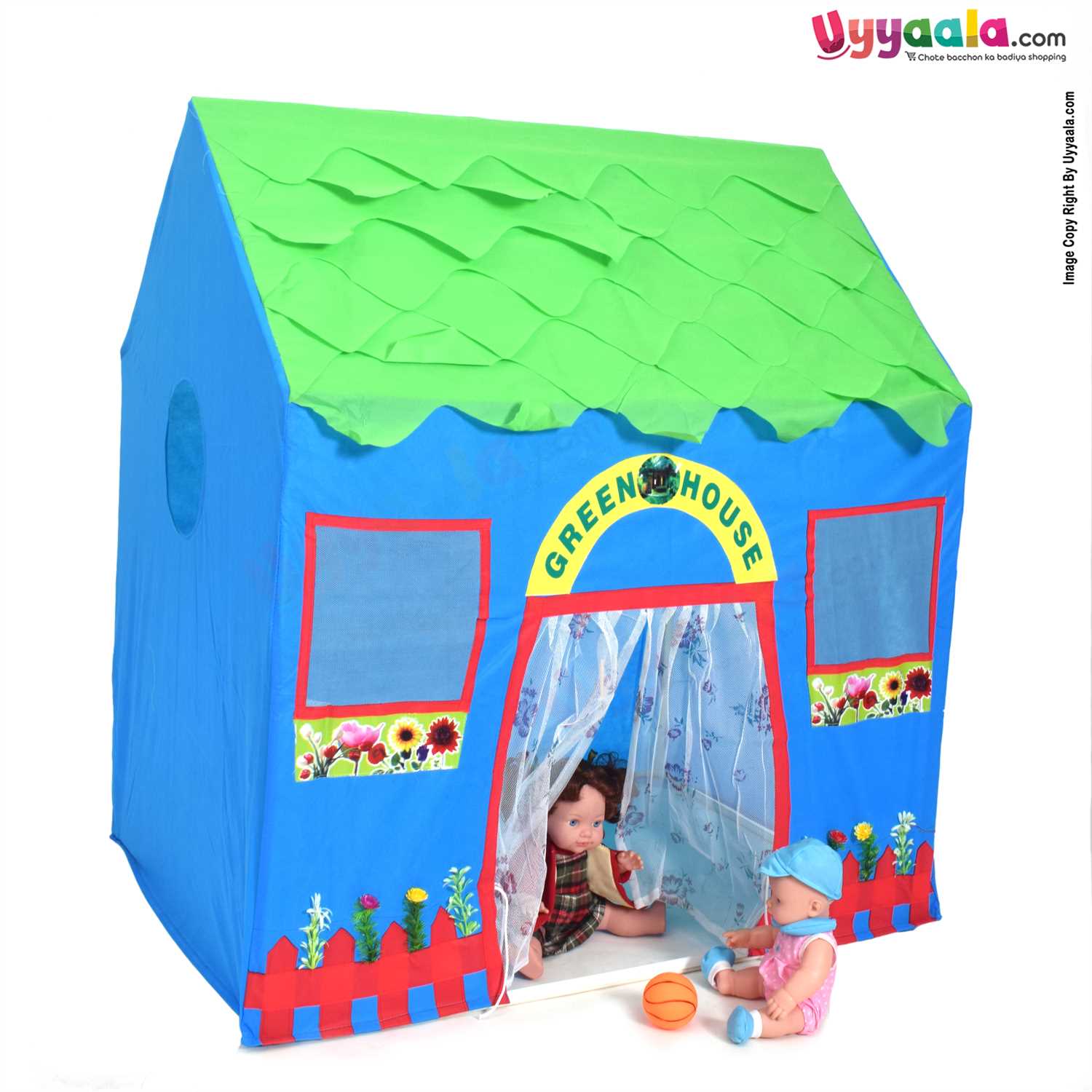 Kids green house printed play tents