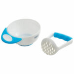 HOPOP Baby's Food Mash & Serve Feeding Bowl - Blue 4m+