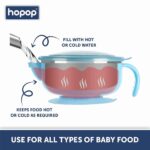 HOPOP Baby Steel Bowl With Suction Base - Blue 6m+