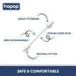 HOPOP Soft & Hygenic Cotton Earbuds For Babies - 55pcs 0m+