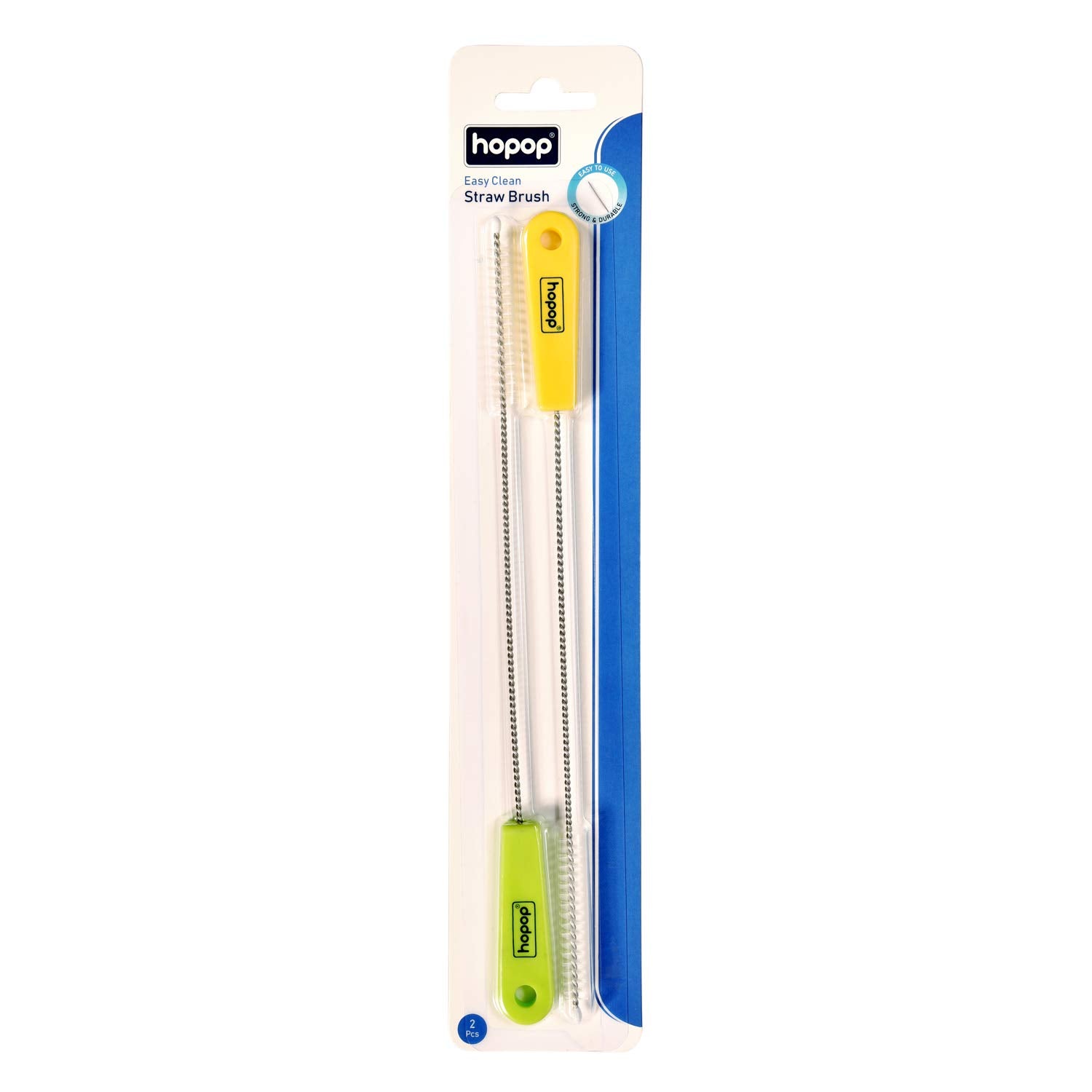 HOPOP Durable Easy Clean Straw Brush - Green & Yellow 2pcs