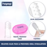HOPOP Soft Silicone Finger Brush With Storage Case - Pink 0m+