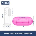 HOPOP Soft Silicone Finger Brush With Storage Case - Pink 0m+