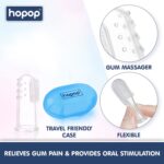 HOPOP Soft Silicone Finger Brush With Storage Case - Blue 0m+