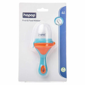 HOPOP Soft Silicone Fruit & Food Nibbler For Babies - Blue & Orange 4m+