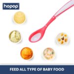 HOPOP Heat Sensor Safe Feeding Spoons For Babies - Pink & Green 2pcs 4m+