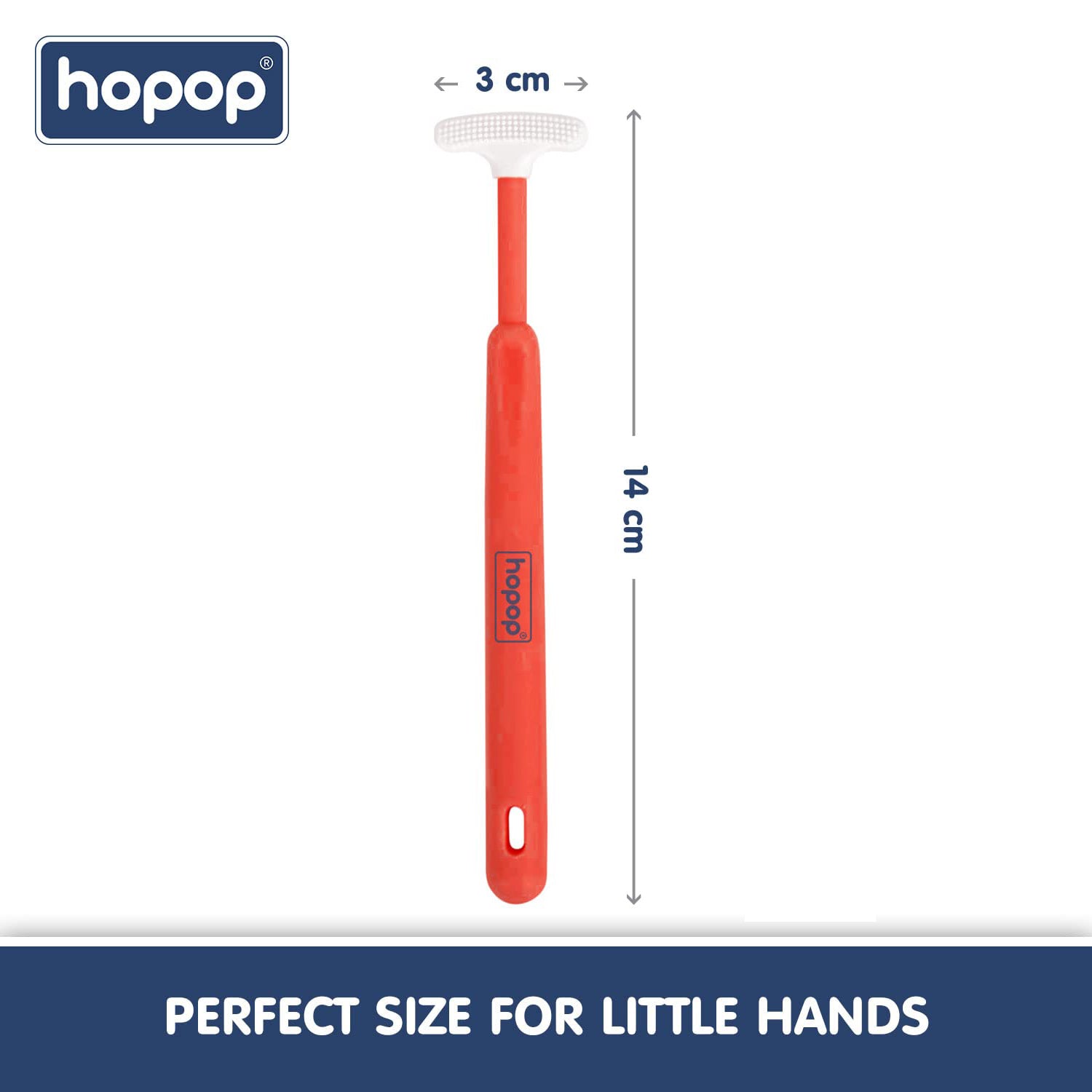 HOPOP Soft & Gentle Tender Tongue Cleaner For Babies - Red 6m+