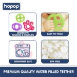 HOPOP BPA Free Water Filled Cooling Teether For Babies - Multicolor 3pcs 4m+