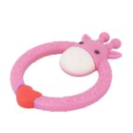 HOPOP Easy Grip Giraffe Shaped Silicone Teether - Pink 4m+