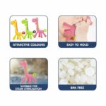HOPOP Soft Silicone Giraffe Shaped Silicone Teether For Babies - Pink 4m+