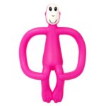 HOPOP Easy Grip Monkey Shaped Silicone Teether - Pink 4m+