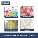HOPOP Easy Grip Monkey Shaped Silicone Teether - Pink 4m+