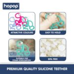 HOPOP Soft Silicone Monkey Shaped Silicone Teether For Babies - Blue 4m+