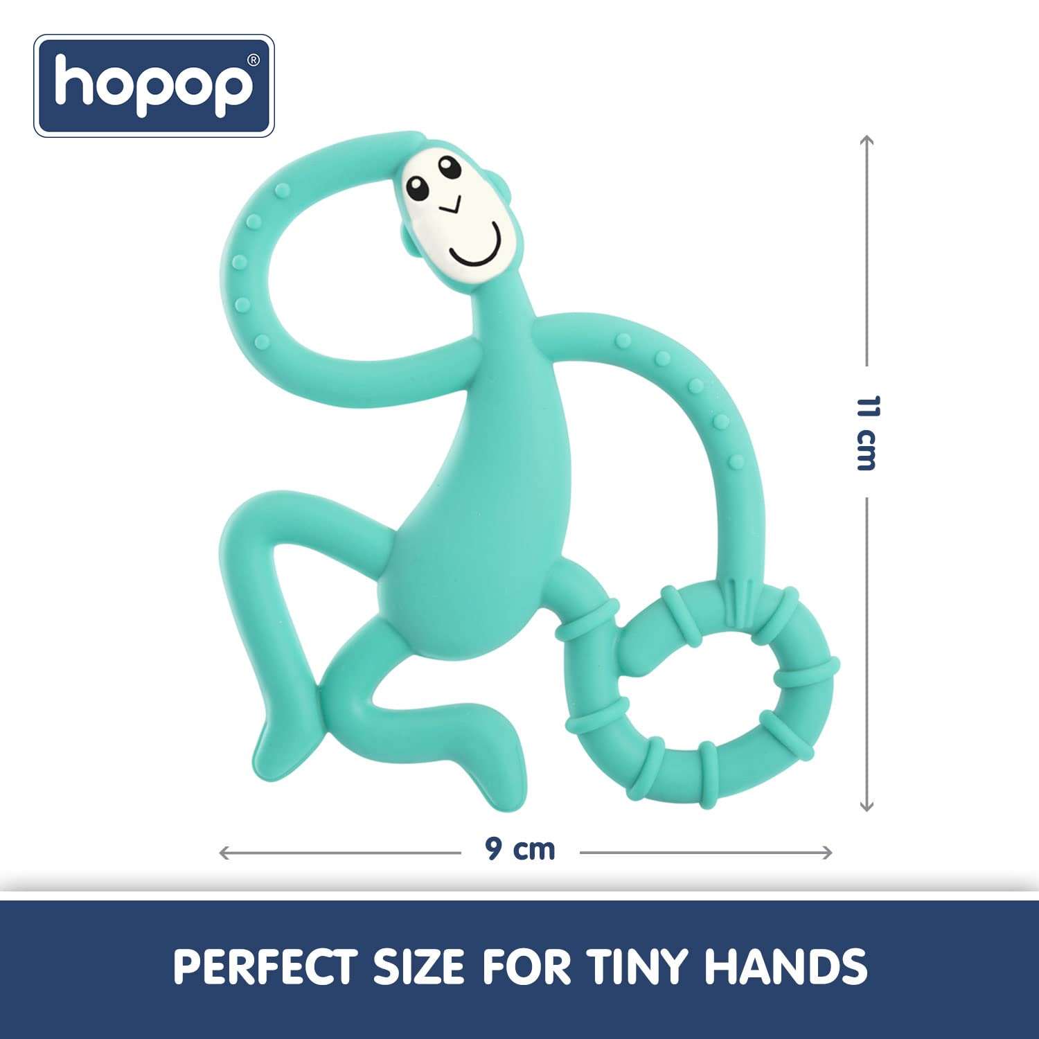 HOPOP Soft Silicone Monkey Shaped Silicone Teether For Babies - Green 4m+