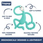 HOPOP Soft Silicone Monkey Shaped Silicone Teether For Babies - Green 4m+