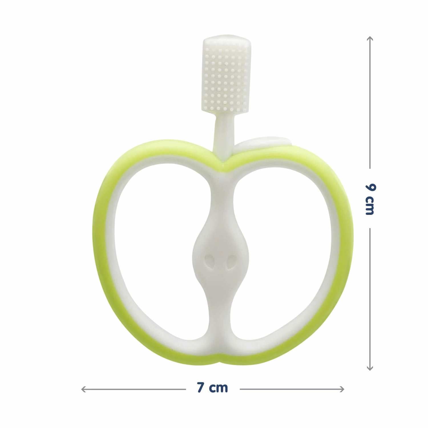 HOPOP Soft Silicone Apple Teether For Babies - Green 4m+