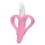 HOPOP Soft Silicone Banana Teether For Babies - Pink 4m+