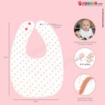 Baby Bib Soft Cotton Hosiery 2 in 1 Usable with Stripes Stars Print for Newborn, Size (29.5*20cm)-Orange & White