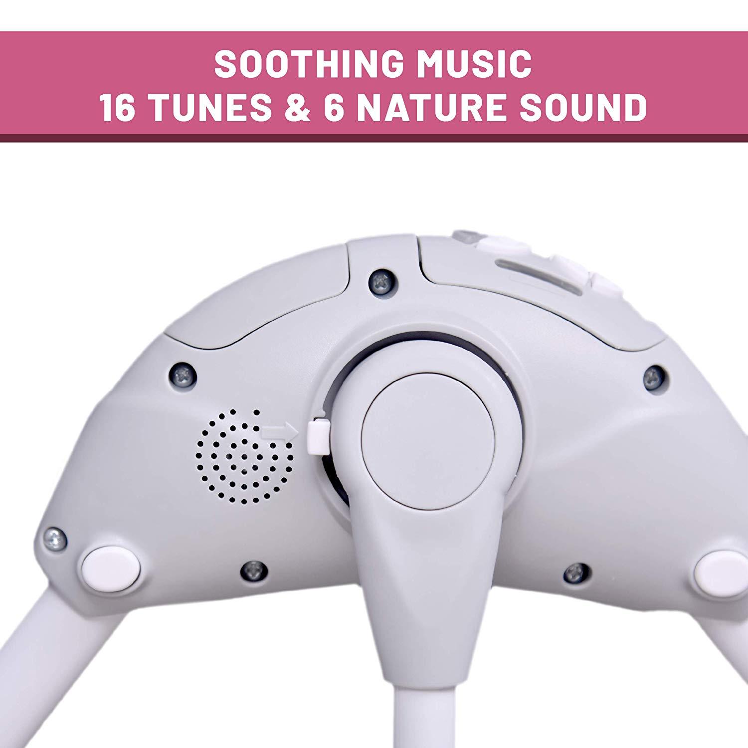 R FOR RABBIT Lullabies Baby Cradle with Remote Control & Mosquito Net - Pink