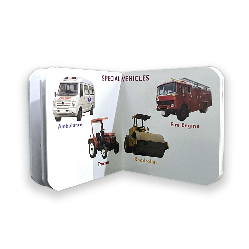 NAVNEET tiny board book pack of 4 - vehicles, fruits, opposites & ABC - 1- 5 years