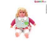 Baby Bib Soft Hosiery Cotton 2 in 1 Usable with Stripes & Tie Print for New Born, Size (29.5*20cm) Green & white